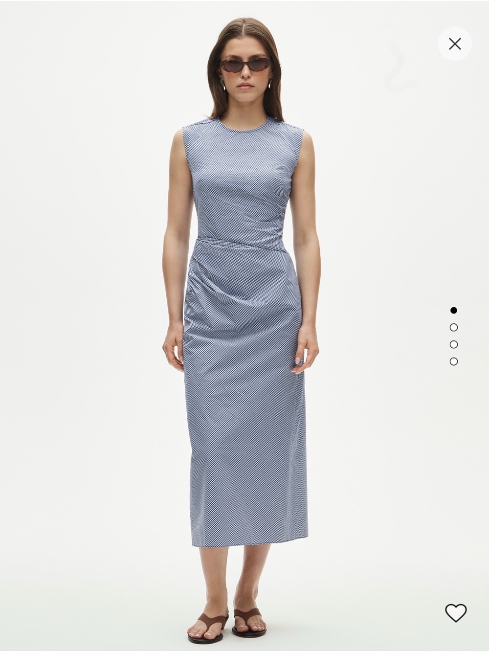 J. Crew Ruched Midi Dress in Stretch Cotton Blend Poplin - NWOT